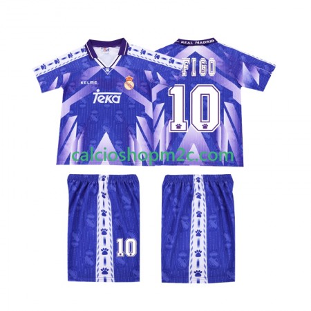 Real Madrid FIGO 10 Retro Bambino Maglia Trasferta 1996/1997 Manica Corta